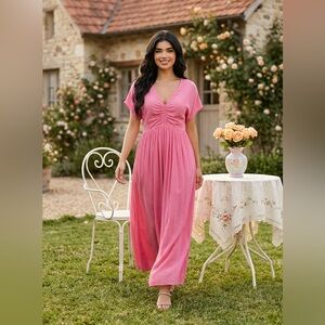 Elegant Pink Maxi Jumpsuit